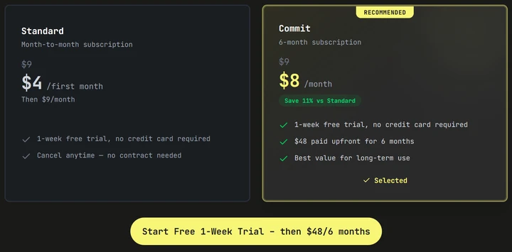 KiloClaw pricing chart